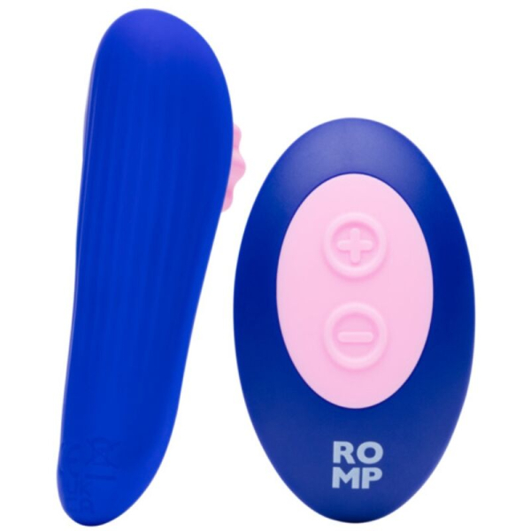 Vibrador azul con mando rosa