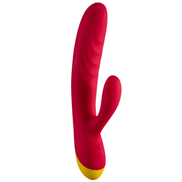 Vibrador rojo de silicona con doble estimulación