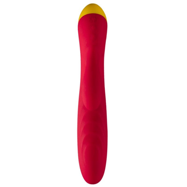 Vibrador rojo con punta amarilla