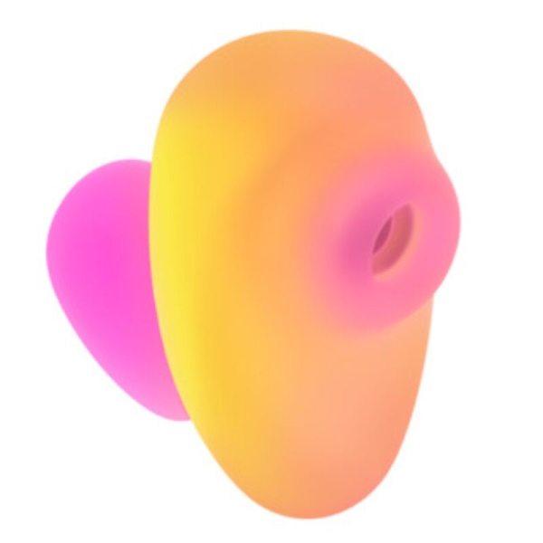 Forma abstracta 3D con degradado rosa y amarillo