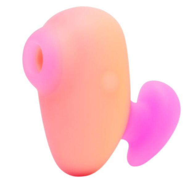 Forma abstracta 3D en degradado rosa y naranja