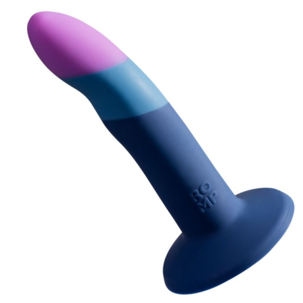 Plug anal de silicona azul con punta morada