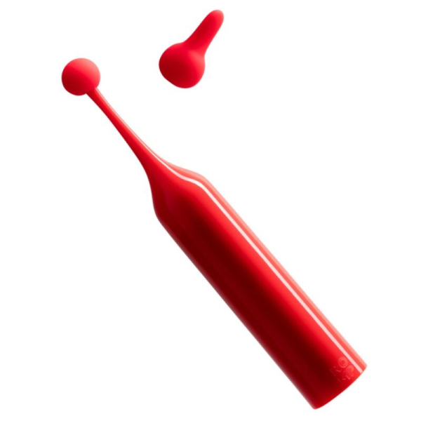 Botella de goma roja con tapón separado