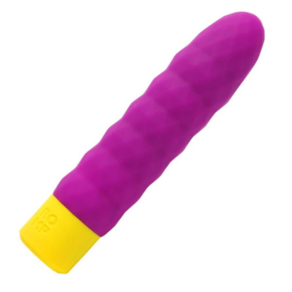 Vibrador morado con base amarilla