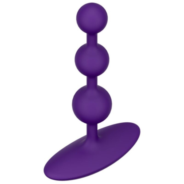 Juguete sexual anal de silicona morado con cuentas