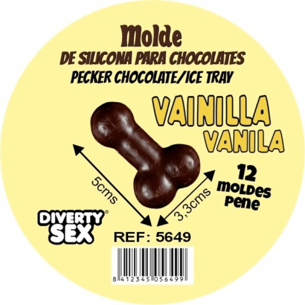 Molde de silicona para chocolates con forma fálica