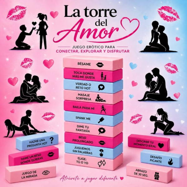 Juego erótico La torre del Amor con bloques