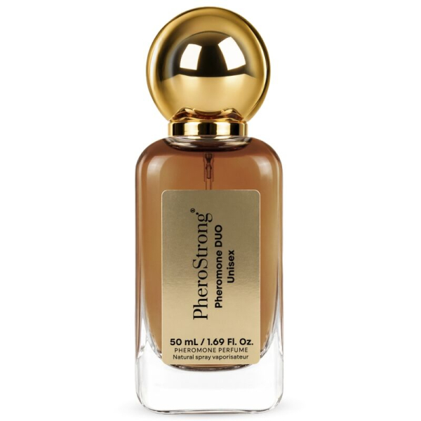 Frasco de perfume unisex con tapón dorado