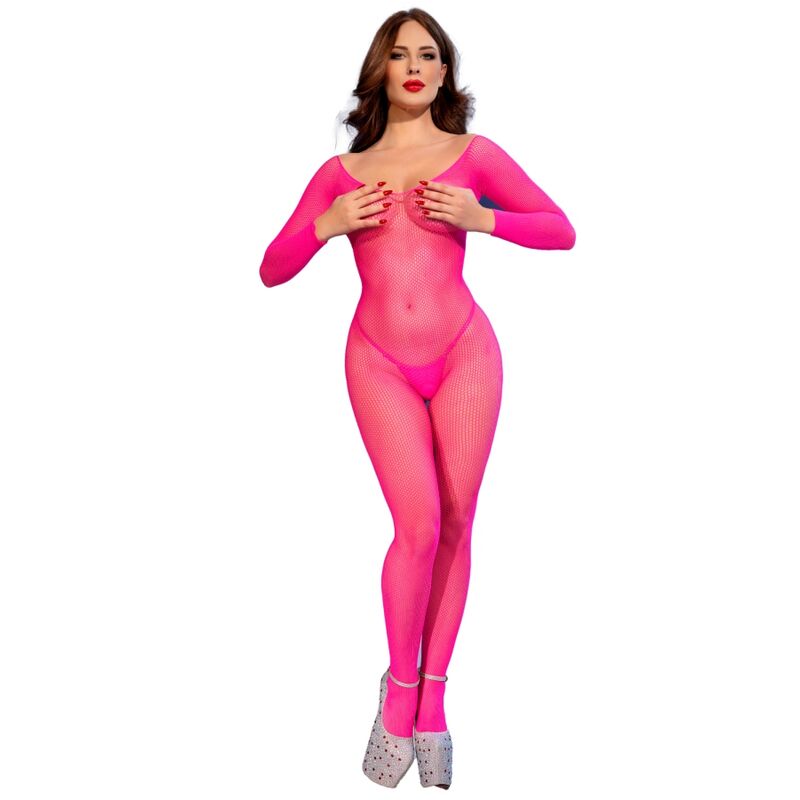 img_225698_f5f955dd3e663a67859b16b9c8119900_1.jpg Mujer con mono rosa ajustado de cuerpo entero