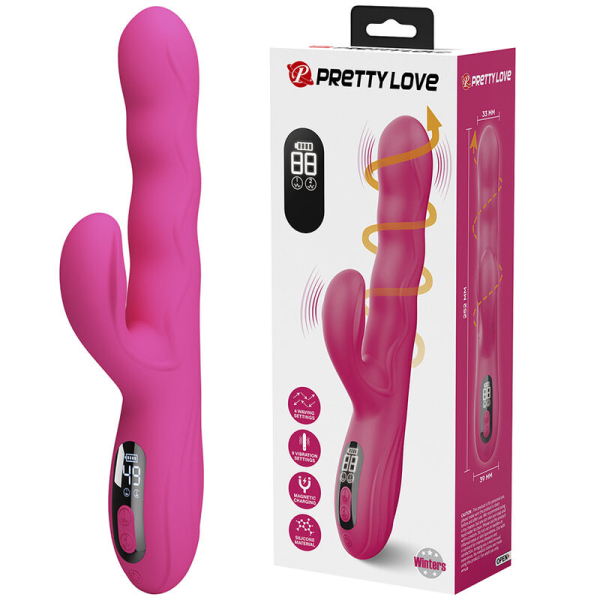 Vibrador doble rosa con pantalla digital