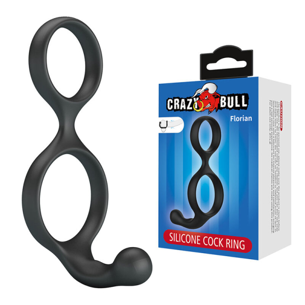 Anillo pene silicona doble con extensión curva