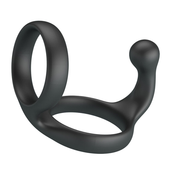 Anillo de silicona negra con extensión curva