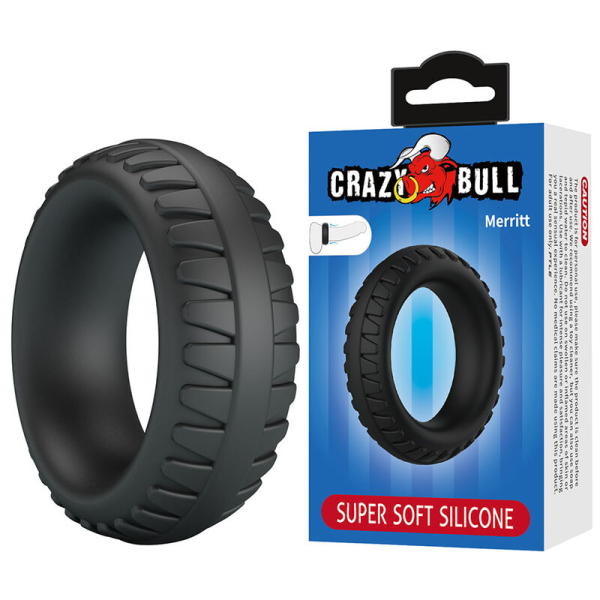Anillo de silicona negro Crazy Bull