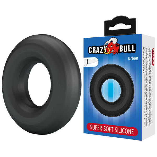 Anillo de silicona negro con caja Crazy Bull