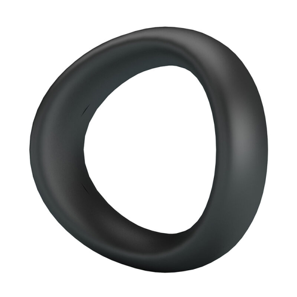 Anillo de goma negro sobre fondo blanco