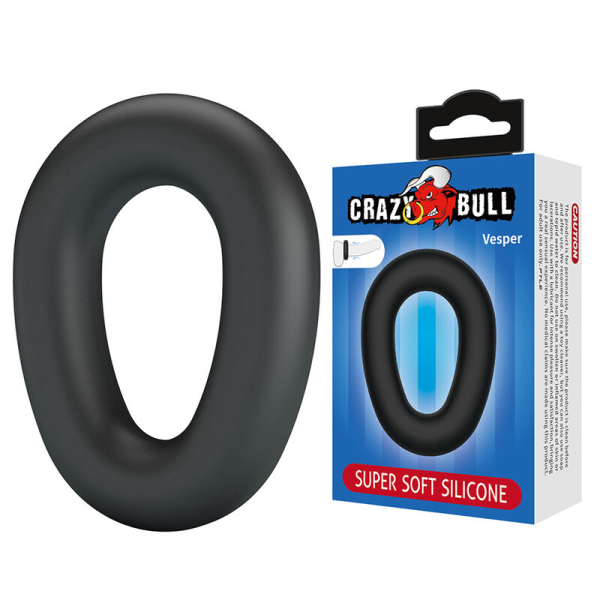Anillo de silicona negro con caja Crazy Bull