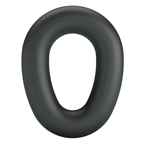 Anillo ovalado negro en fondo blanco
