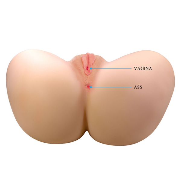 Muñeca sexual con etiquetas de vagina y ano
