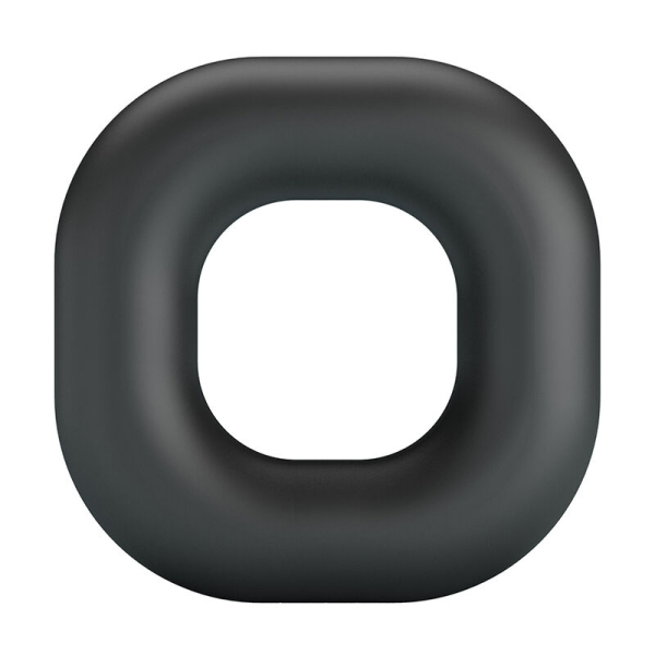 Anillo cuadrado redondeado negro en fondo blanco