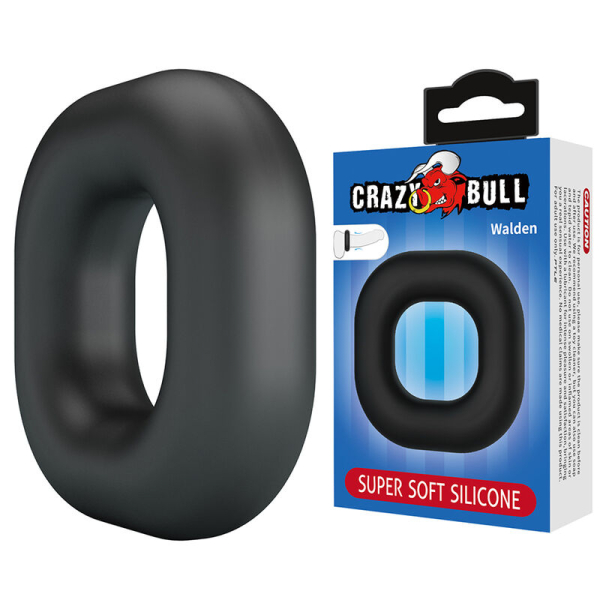Anillo de silicona negra con caja Crazy Bull