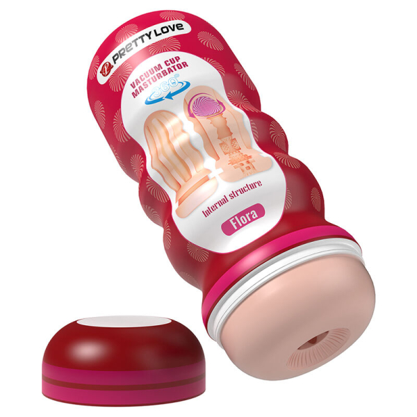 Masturbador masculino con diseño rojo y tapa