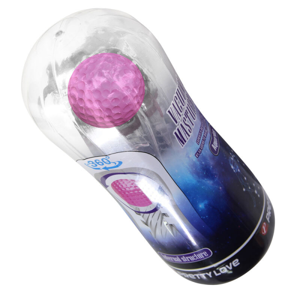 Masturbador masculino con bola texturizada rosa