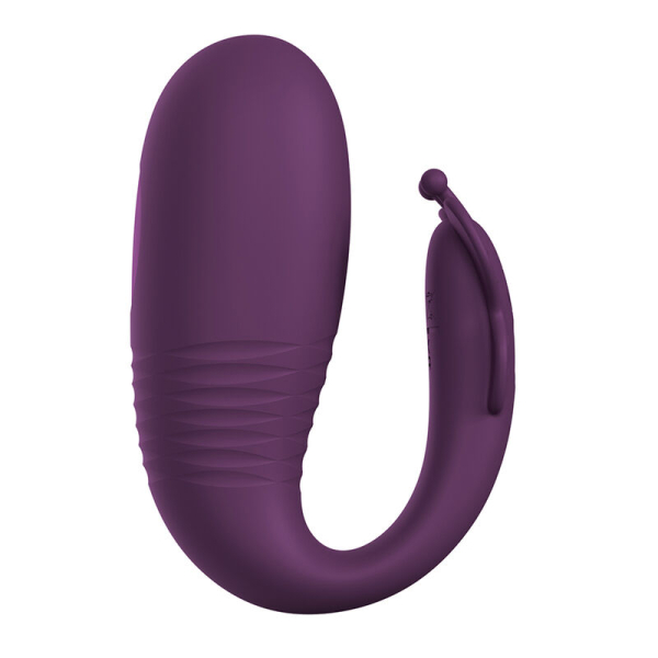 Vibrador morado de silicona con diseño curvo