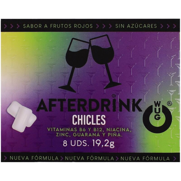 Chicles Afterdrink sabor frutos rojos sin azúcar