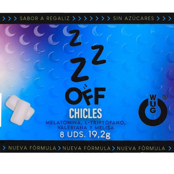 Envase de chicles ZZZ OFF sin azúcar
