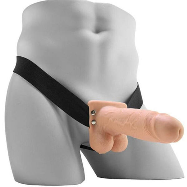 Arnés con dildo realista en maniquí gris