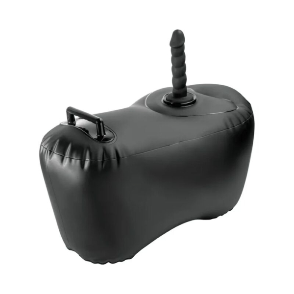 Asiento inflable negro con accesorio vertical