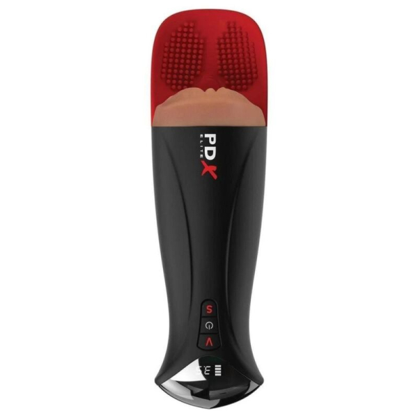 Masturbador masculino negro con interior rojo texturizado