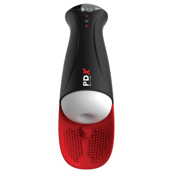 Masturbador masculino eléctrico PDx Elite negro y rojo