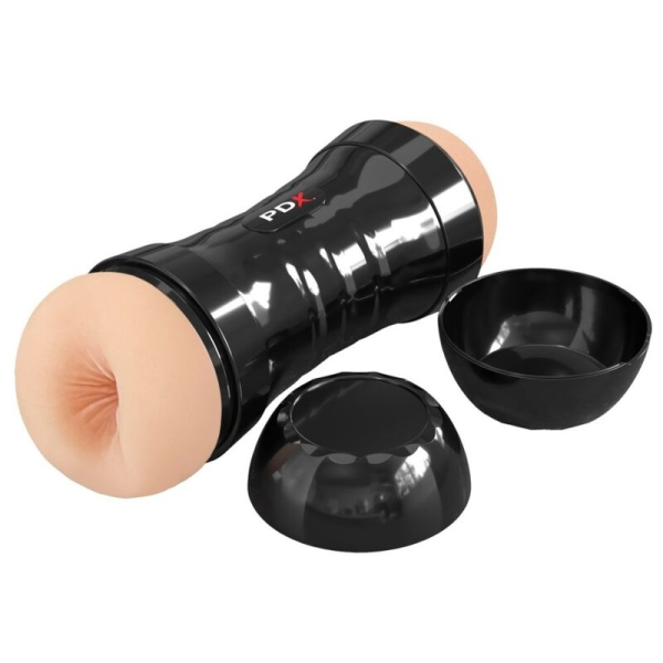 Masturbador masculino PDX negro con accesorios