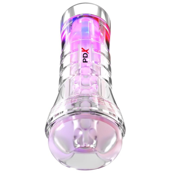 Masturbador masculino transparente con interior rosa