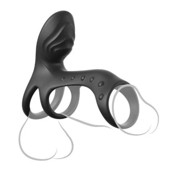 Juguete sexual masculino negro con anillos