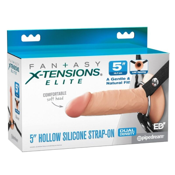 Caja de strap-on de silicona de 5 pulgadas