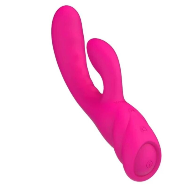 Vibrador rosa de doble estimulación tipo conejo