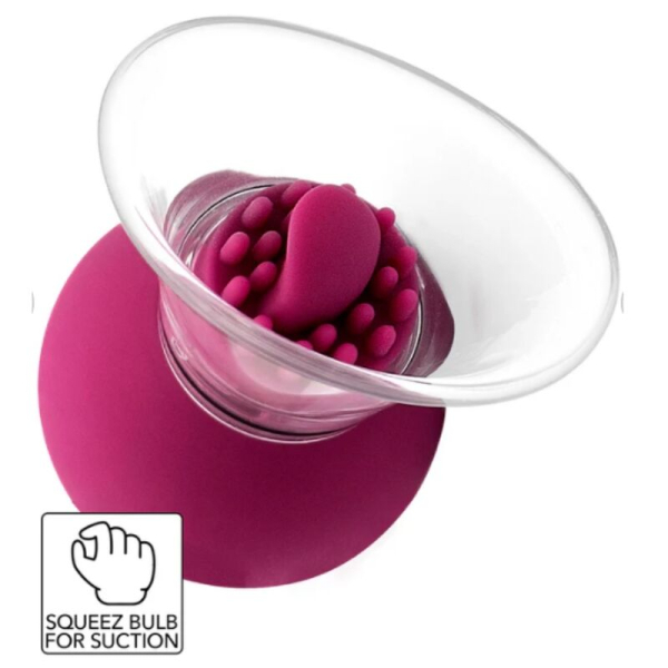 Estimulador íntimo rosa con succión y silicona
