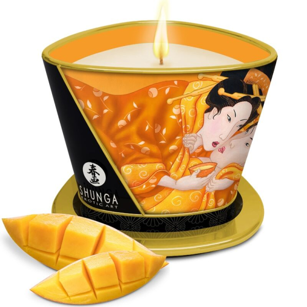 Vela decorativa con arte japonés y mango