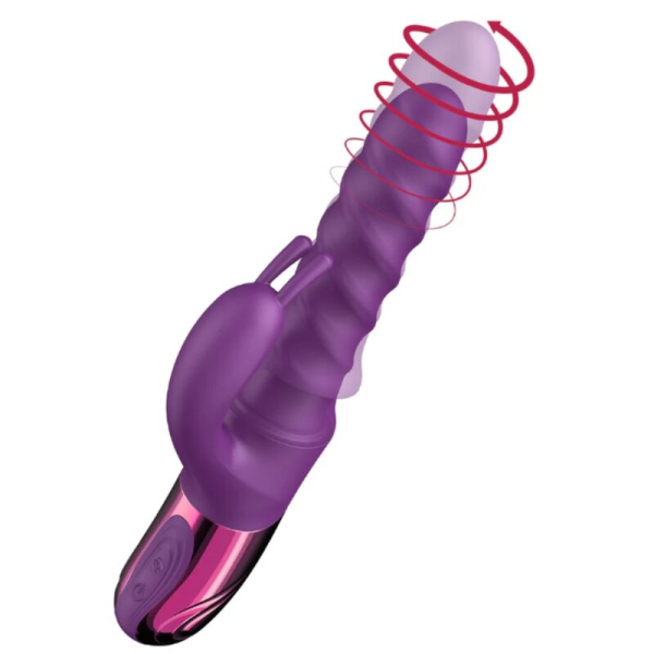 Vibrador morado con punta giratoria
