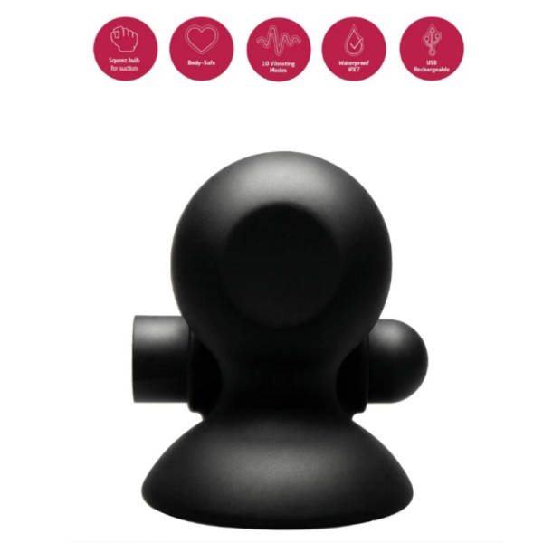 Juguete sexual vibrador negro con base de succión