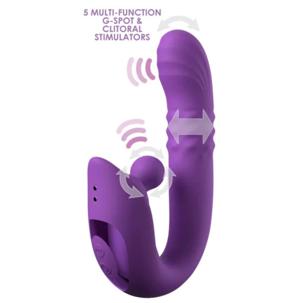 Vibrador morado multifunción para punto G y clítoris
