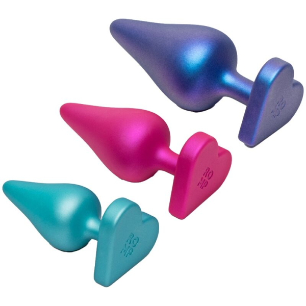 Tres plugs anales de silicona coloridos