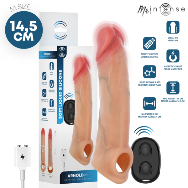 Funda vibradora de silicona con mando remoto