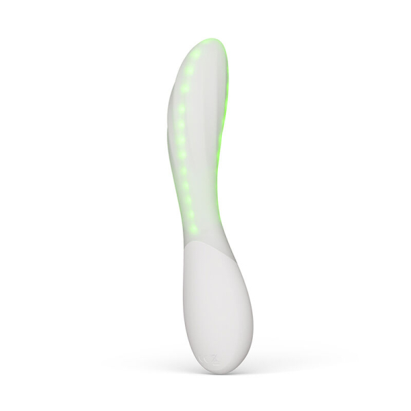 Vibrador blanco con luces LED verdes