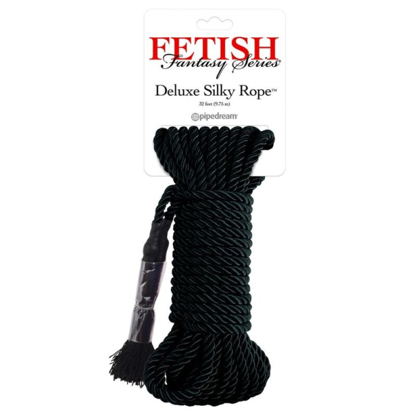 Cuerda sedosa negra Fetish Fantasy Deluxe 32 pies