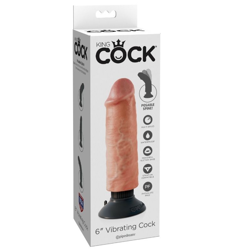 img_44999_e376babc112a0ce01704f6c69bf1ee5f_1.jpg KING COCK - DILDO VIBRADOR 15.24 CM NATURAL - Imagen 1