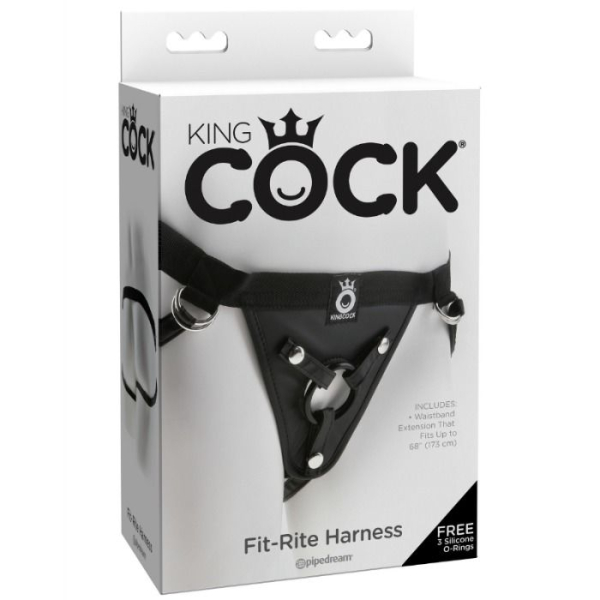 Caja de arnés sexual King Cock negro