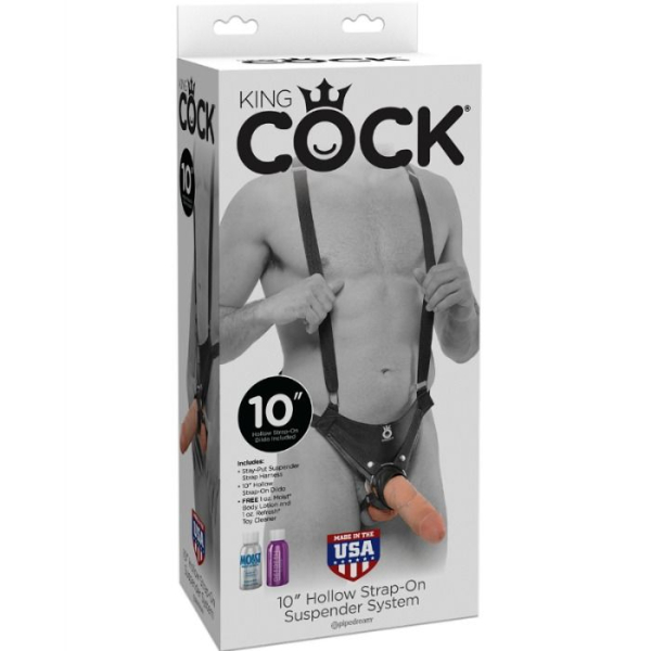 Caja de arnés strap-on con dildo 10 pulgadas